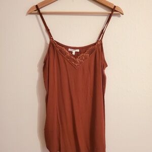 NWT Maurices Burnt Orange Lace Tank Top - Y2K Boho Top